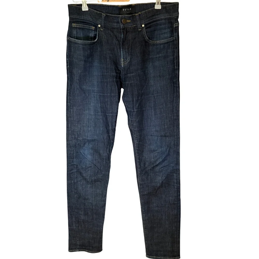DSTLD Men's Skinny Slim Jeans in Dark Worn Wash 32X34‎